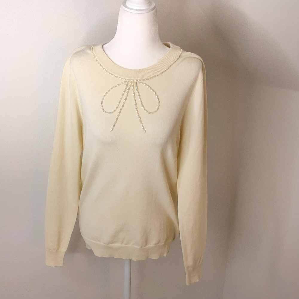 NWT Modcloth cream long sleeve sweater size M